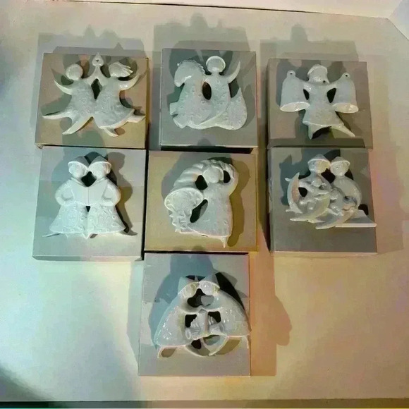 7 Piece Set Haviland Christmas Ornaments PORCELAIN  Limoges France 1971-1979 - Picture 1 of 10